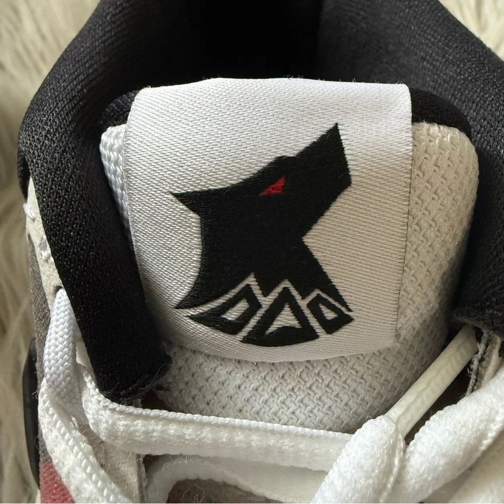 NIKE Kyrie 8 Kids Shoes in White University Red-Black Size 5Y